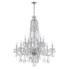 Crystorama Traditional Crystal 37.5'' Chandelier in Polished Chrome - Front View