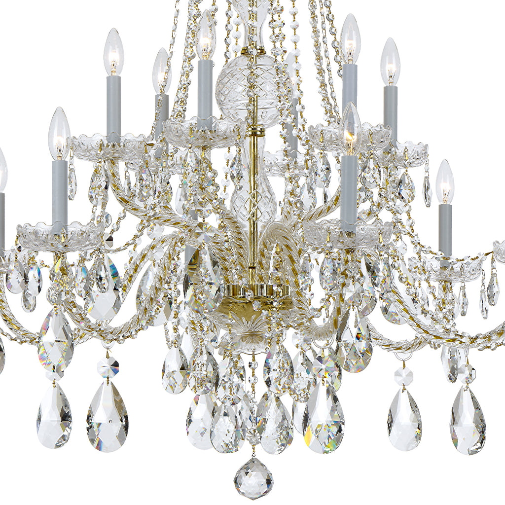 Crystorama Traditional Crystal 37.5'' Chandelier in Polished Brass - Additional View