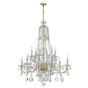Crystorama Traditional Crystal 37.5'' Chandelier in Polished Brass - Front View