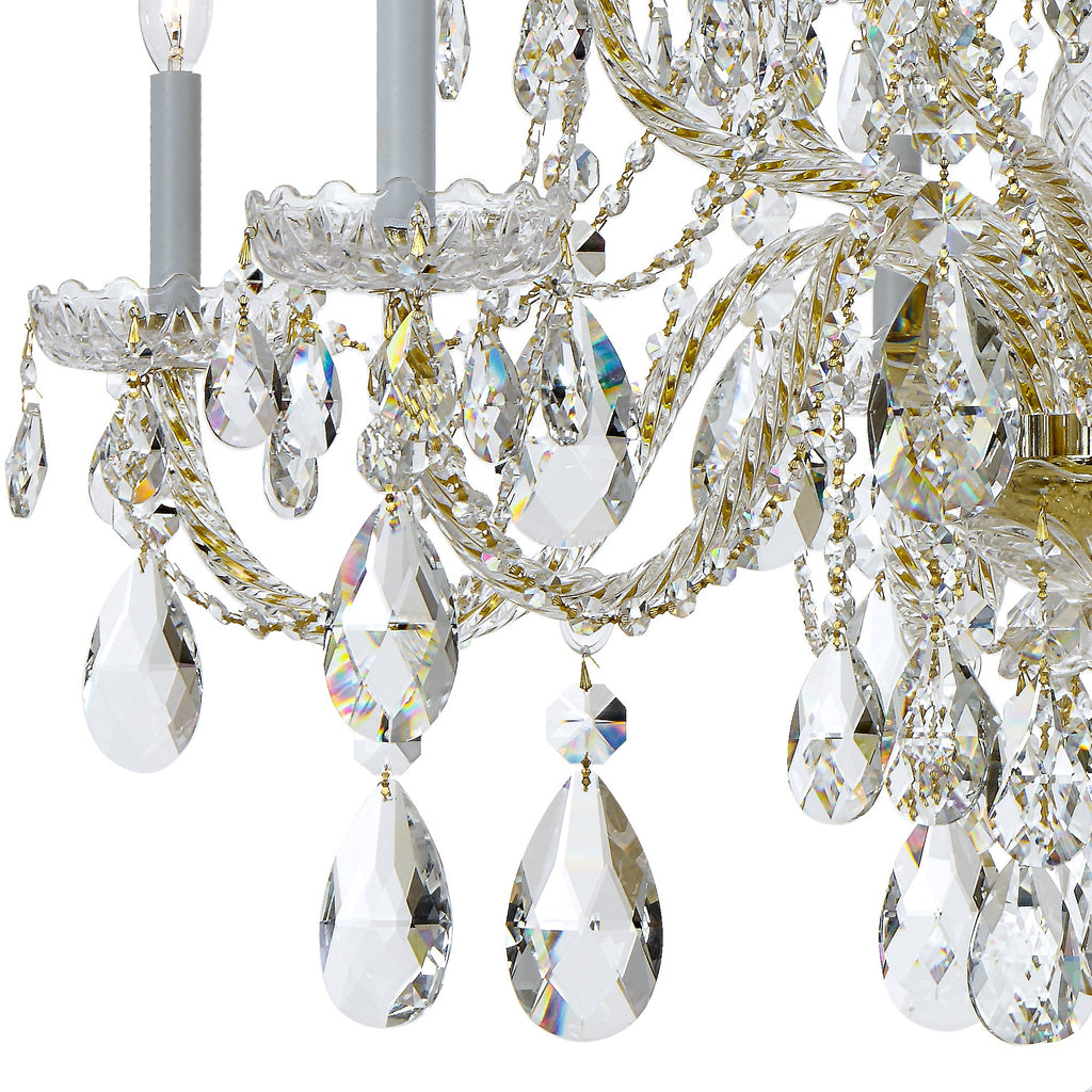 Crystorama Traditional Crystal 37.5'' Chandelier in Polished Brass - Additional View