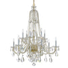 Crystorama Traditional Crystal 37.5'' Chandelier in Polished Brass - Additional View