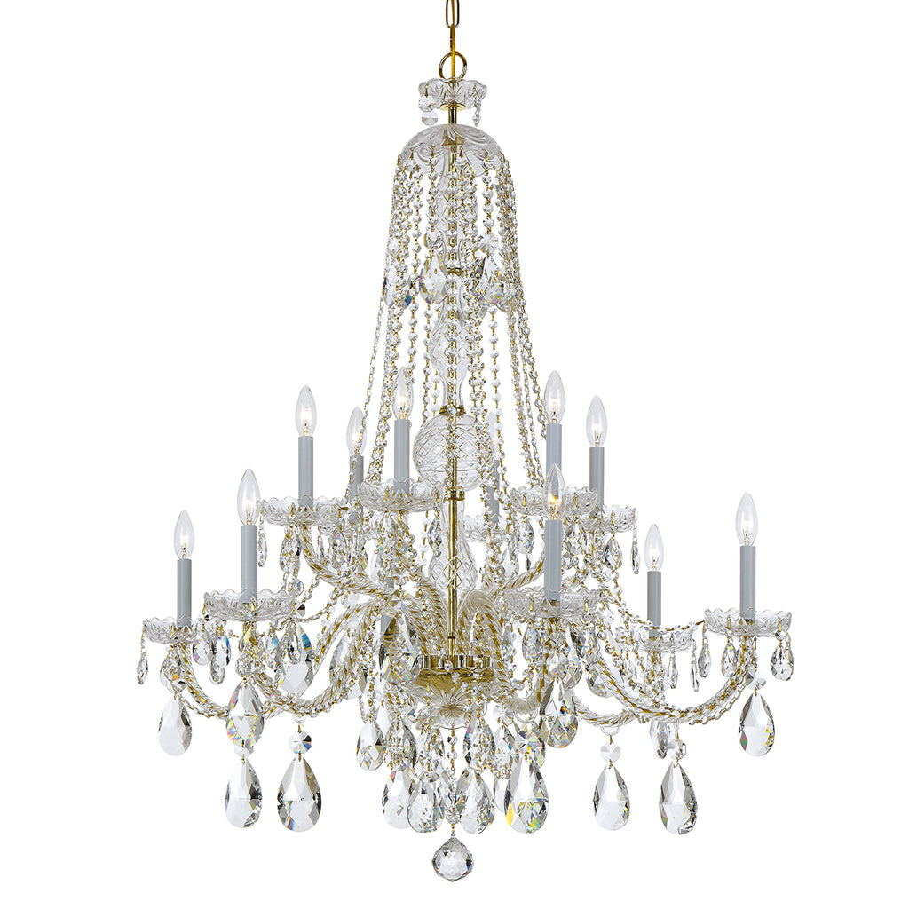 Crystorama Traditional Crystal 37.5'' Chandelier in Polished Brass - Additional View