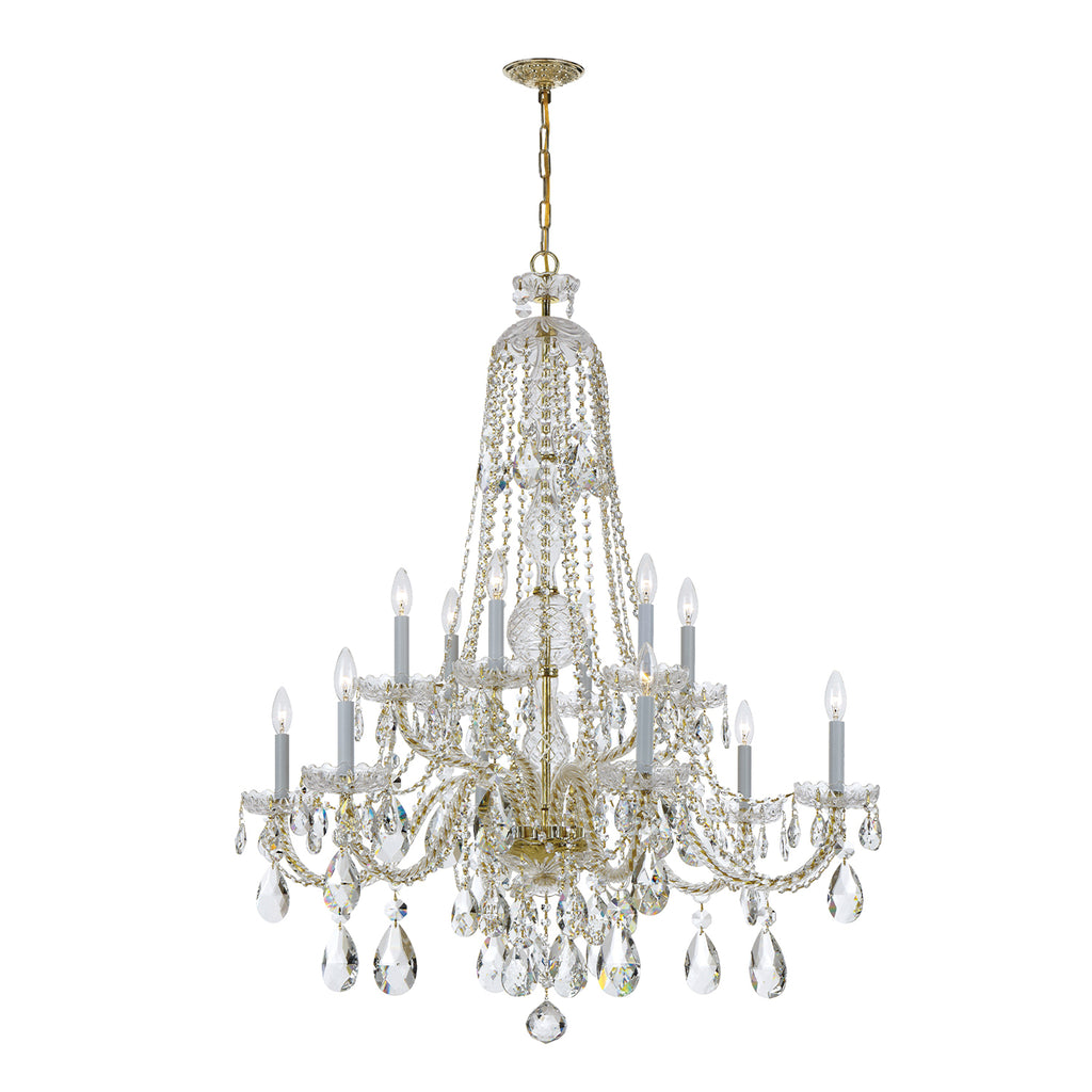 1114-PB-CL-MWP Traditional Crystal 12 Light Chandelier | Main Image