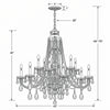 Crystorama Traditional Crystal 42'' Chandelier - Product Dimensions