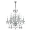 Crystorama Traditional Crystal 26'' Chandelier in Polished Chrome - Front View