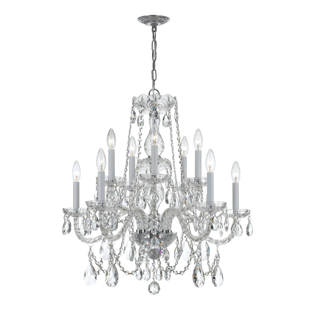 Crystorama Traditional Crystal 26'' Chandelier in Polished Chrome - Front View