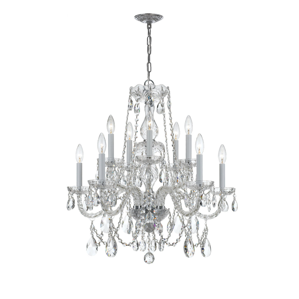 Crystorama Traditional Crystal 26'' Chandelier in Polished Chrome - Front View