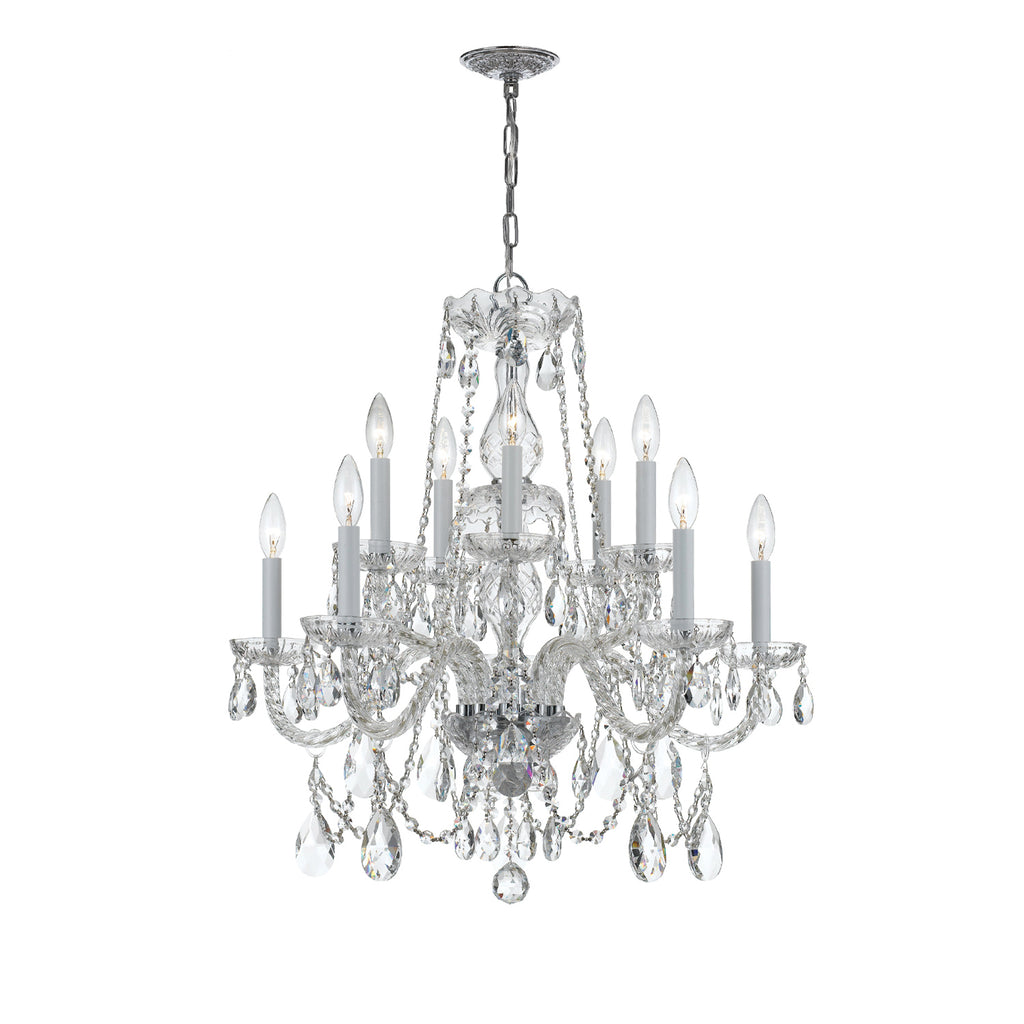 Crystorama Traditional Crystal 26'' Chandelier in Polished Chrome - Front View