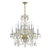 Crystorama Traditional Crystal 26'' Chandelier in Polished Brass - Front View