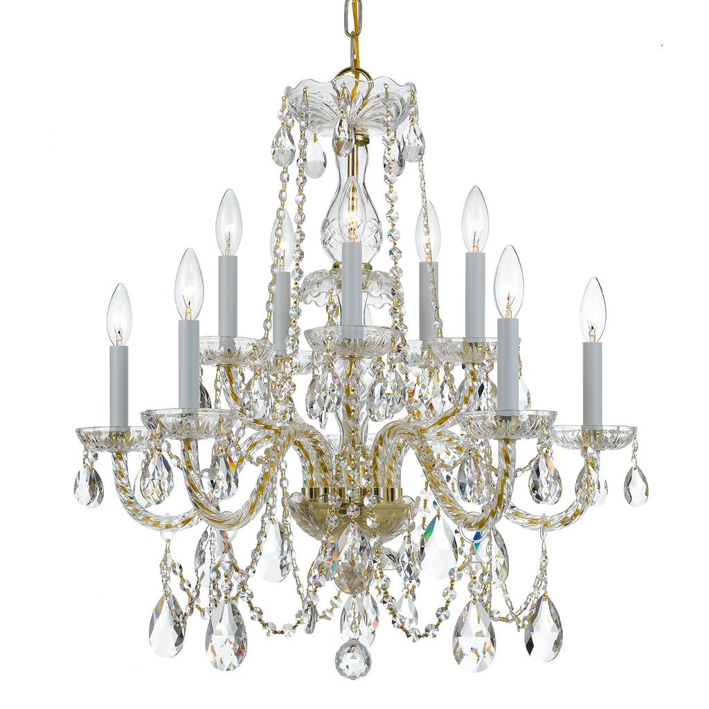 1130-PB-CL-MWP Traditional Crystal 10 Light Chandelier | Alternate Image