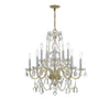 Crystorama Traditional Crystal 26'' Chandelier in Polished Brass - Front View