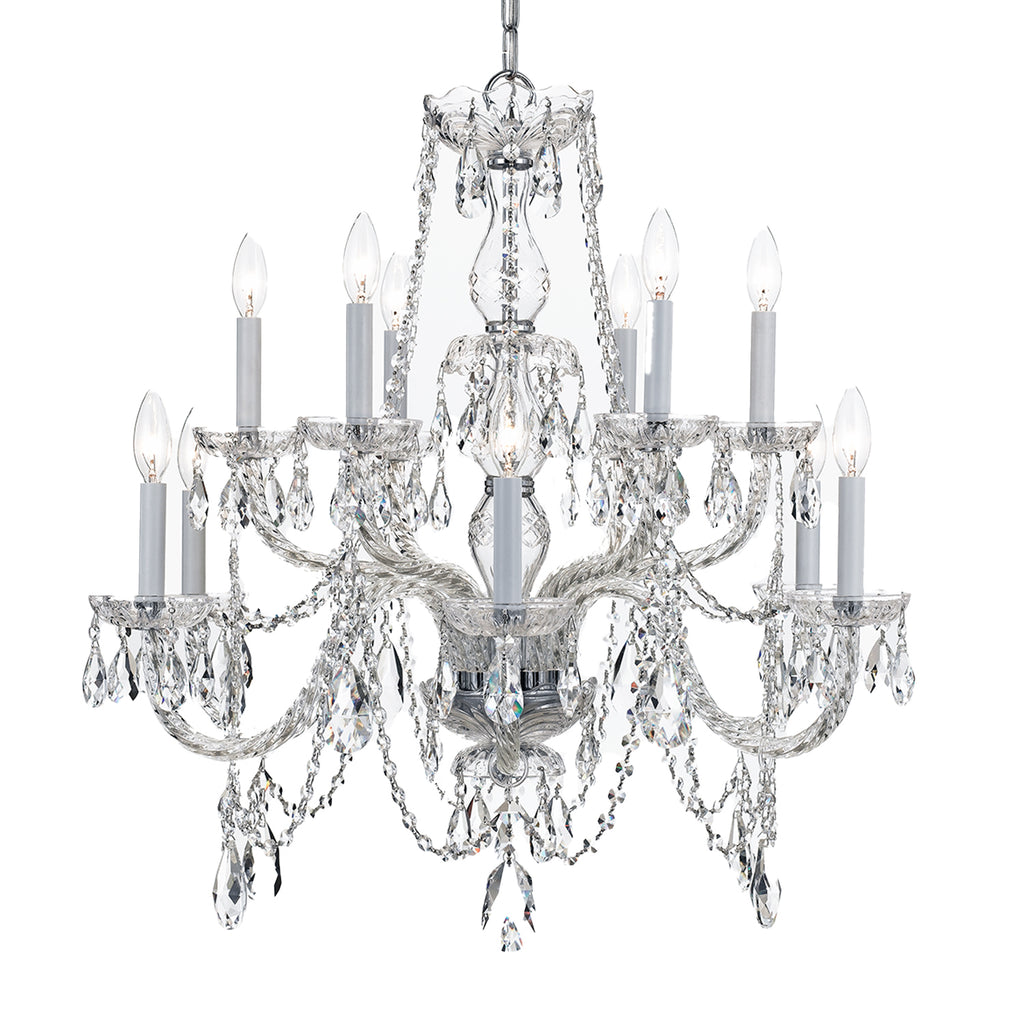 Crystorama Traditional Crystal 31'' Chandelier in Polished Chrome - Additional View