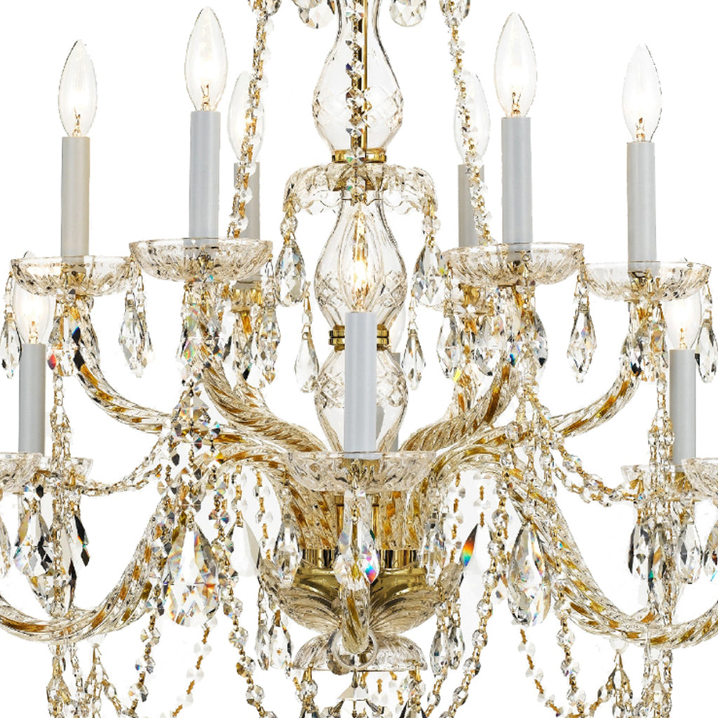 Crystorama Traditional Crystal 31'' Chandelier in Polished Brass - Additional View