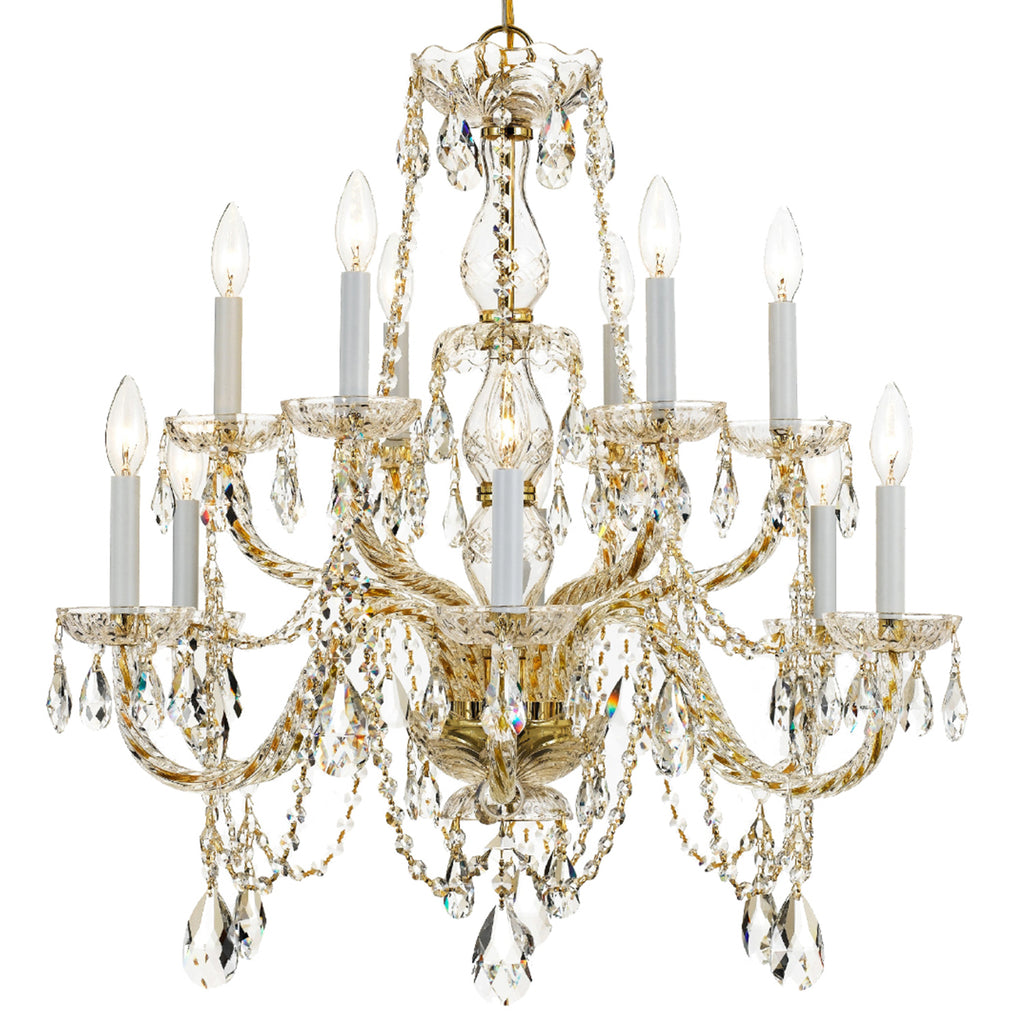 Crystorama Traditional Crystal 31'' Chandelier in Polished Brass - Additional View