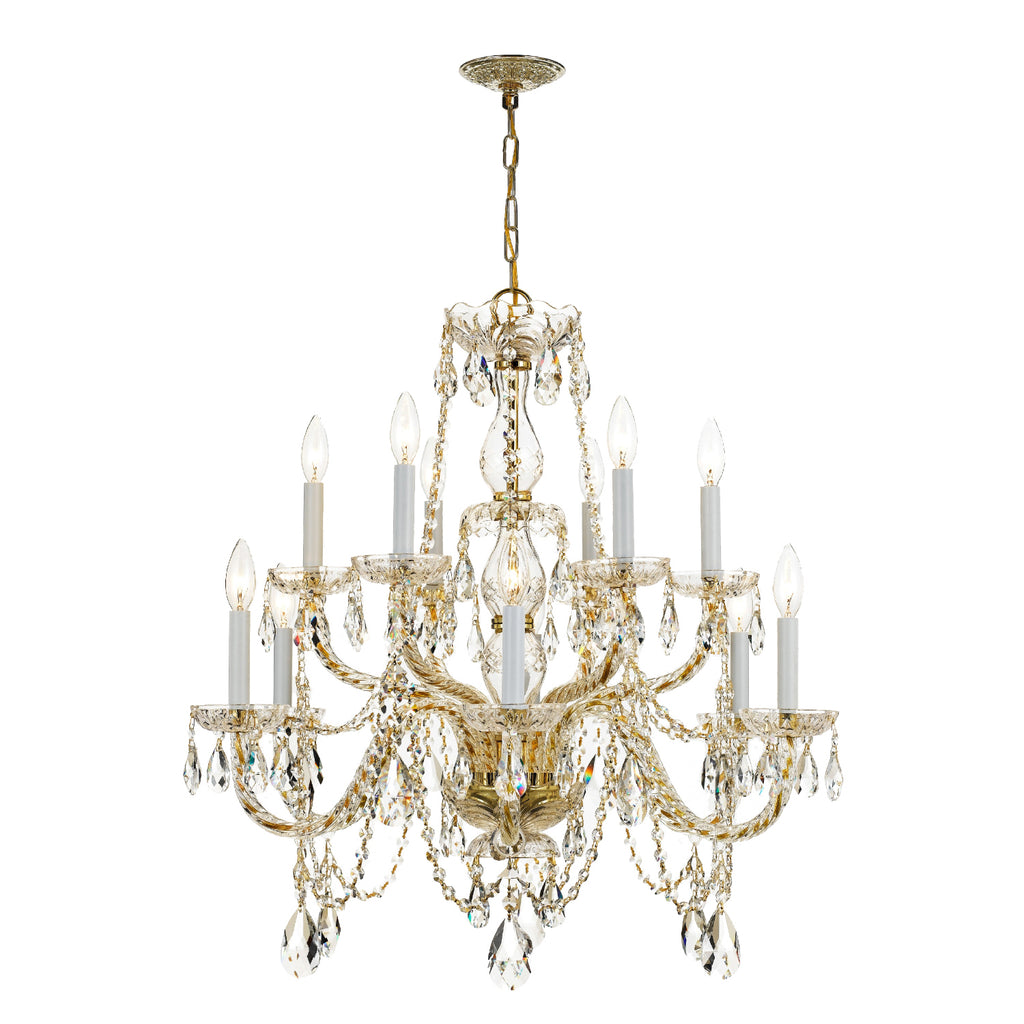 Crystorama Traditional Crystal 31'' Chandelier in Polished Brass - Additional View