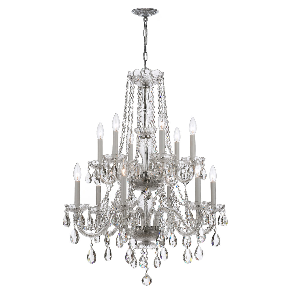Crystorama Traditional Crystal 26.5'' Chandelier in Polished Chrome - Front View