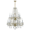 Crystorama Traditional Crystal 26.5'' Chandelier in Polished Brass - Front View