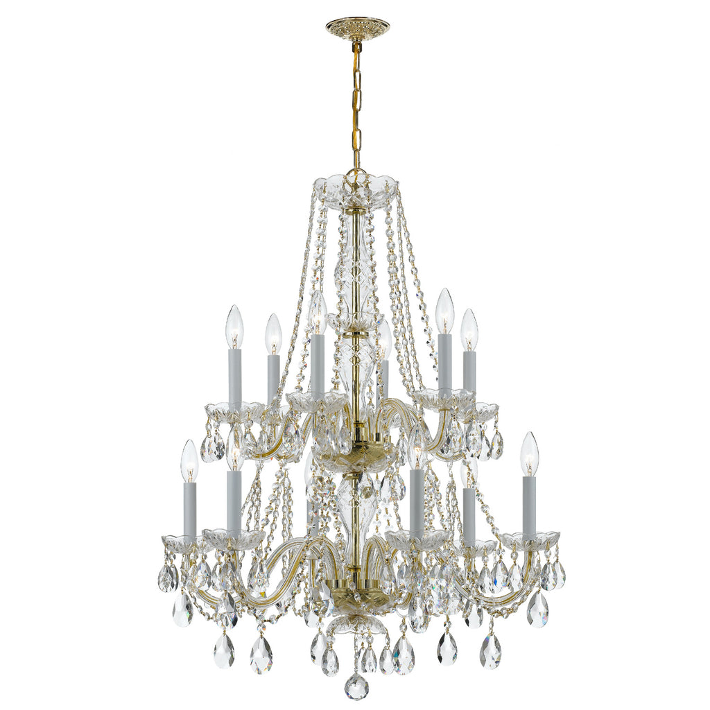 Crystorama Traditional Crystal 26.5'' Chandelier in Polished Brass - Front View