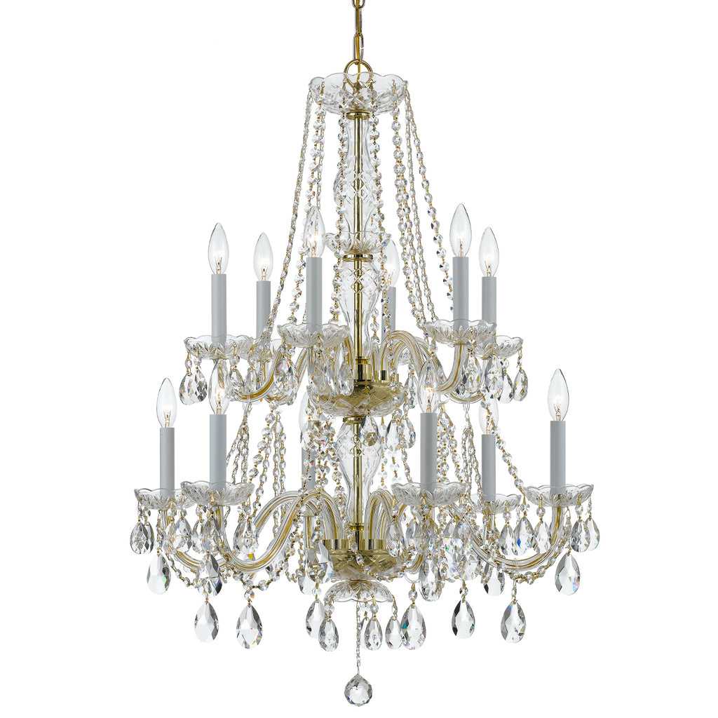 Crystorama Traditional Crystal 26.5'' Chandelier in Polished Brass - Additional View