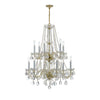 Crystorama Traditional Crystal 26.5'' Chandelier in Polished Brass - Front View