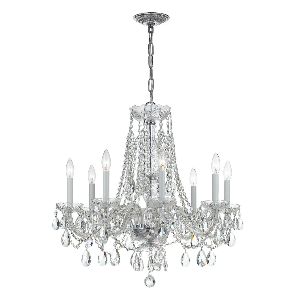 Crystorama Traditional Crystal 26'' Chandelier in Polished Chrome - Front View