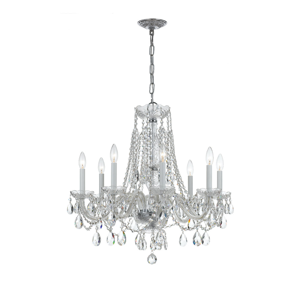 Crystorama Traditional Crystal 26'' Chandelier in Polished Chrome - Front View