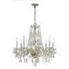 Crystorama Traditional Crystal 26'' Chandelier in Polished Brass - Front View