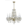 Crystorama Traditional Crystal 26'' Chandelier in Polished Brass - Front View