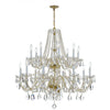 Crystorama Traditional Crystal 37'' Chandelier in Polished Brass - Front View