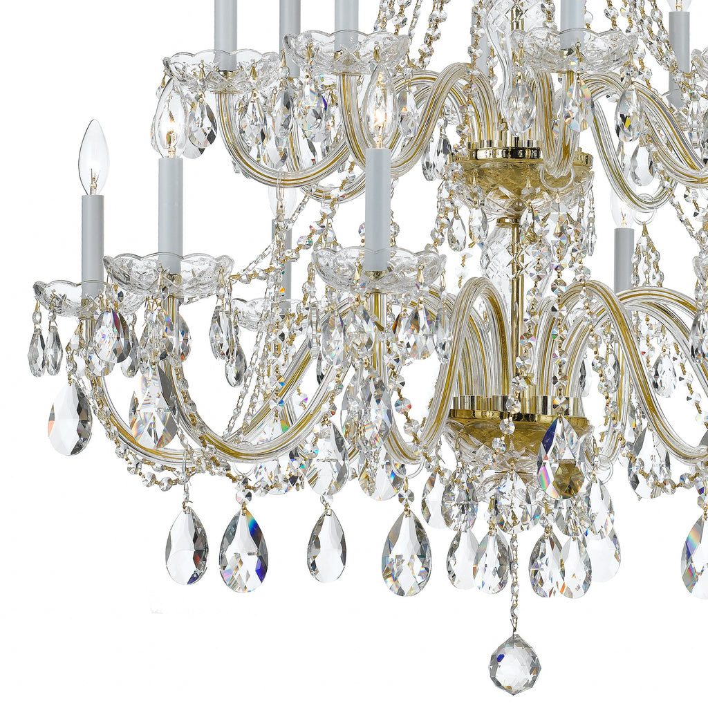 Crystorama Traditional Crystal 37'' Chandelier in Polished Brass - Additional View