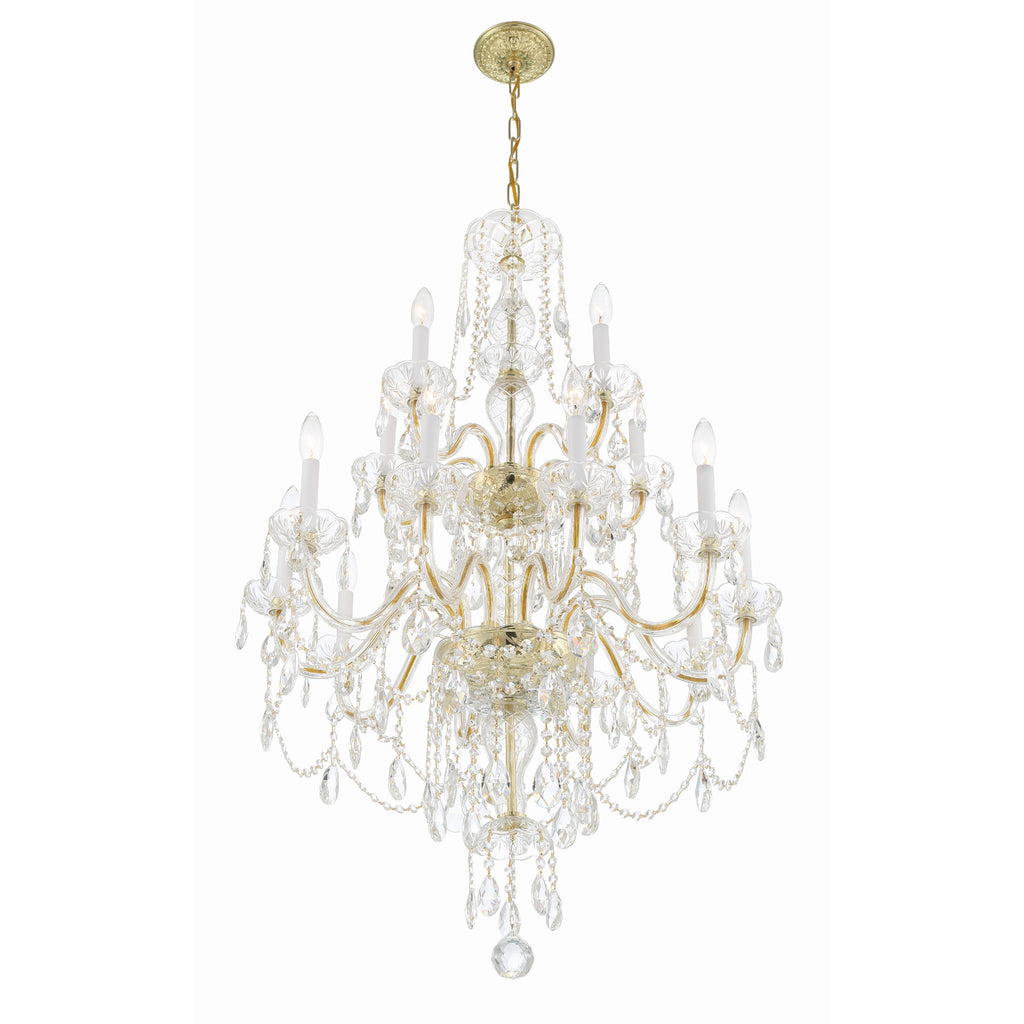 Crystorama Traditional Crystal 32'' Chandelier in Polished Brass - Additional View