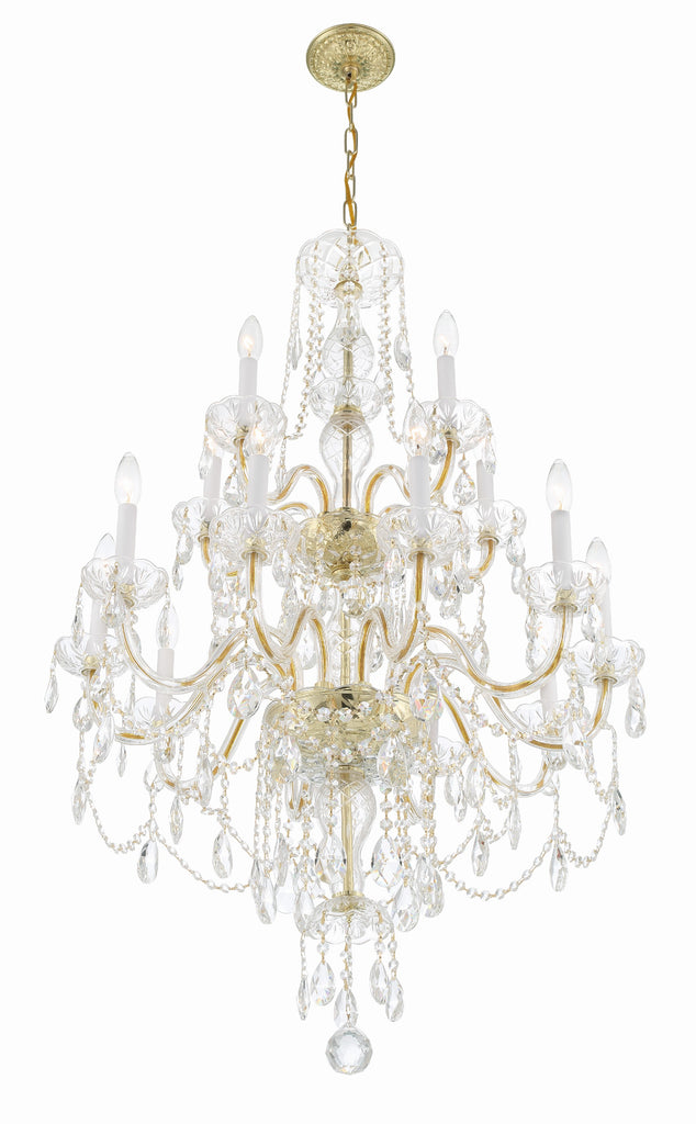 1155-PB-CL-MWP Traditional Crystal 15 Light Chandelier | Alternate Image