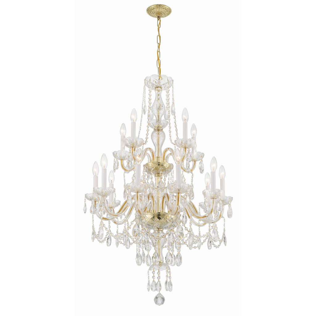 Crystorama Traditional Crystal 32'' Chandelier in Polished Brass - Additional View