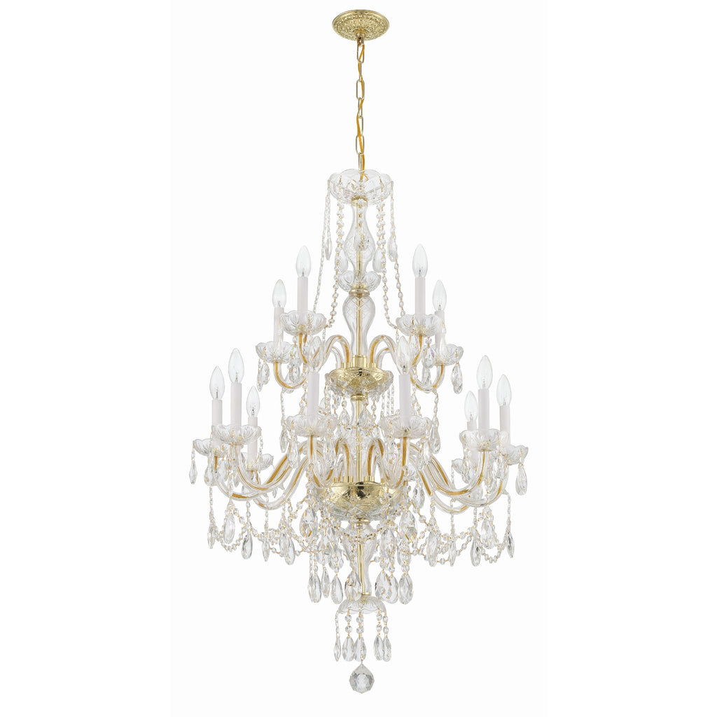 Crystorama Traditional Crystal 32'' Chandelier in Polished Brass - Additional View