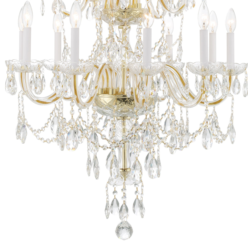 1155-PB-CL-MWP Traditional Crystal 15 Light Chandelier | Alternate Image