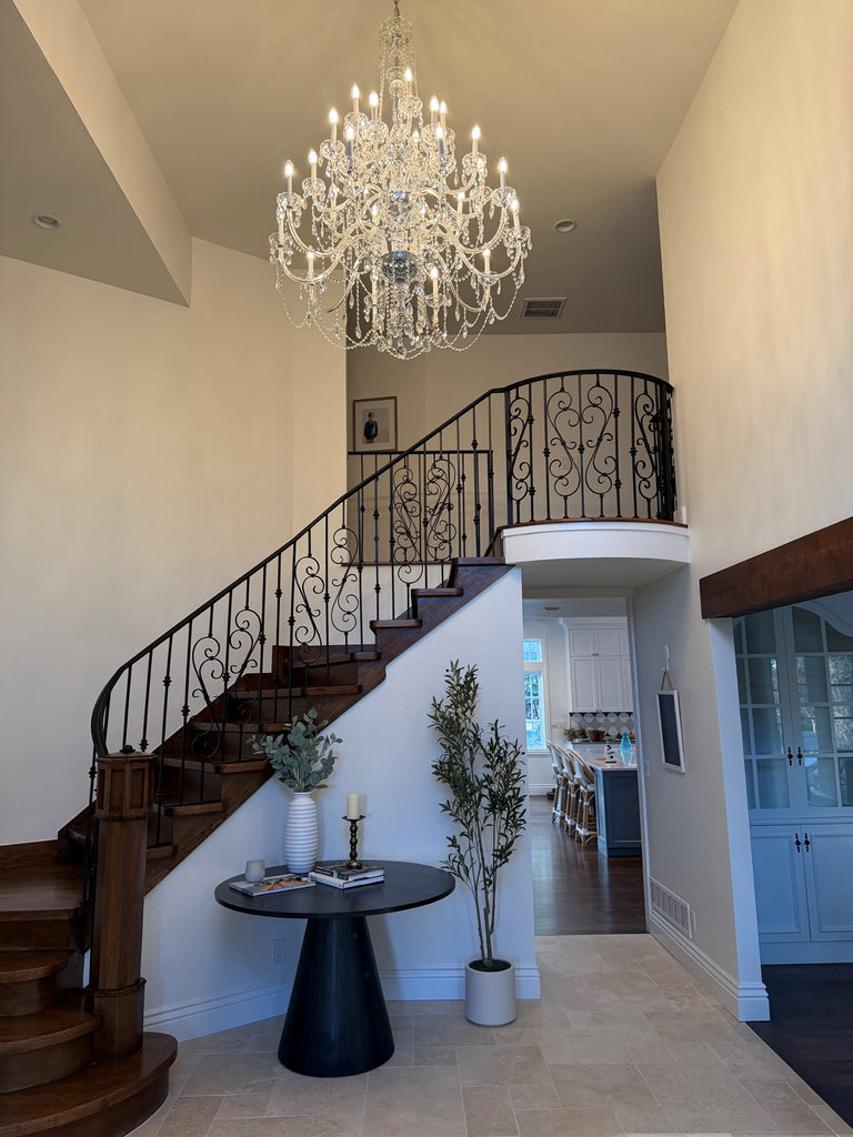 Traditional Crystal 45'' Chandelier in Polished Chrome - Lifestyle View (1156-CH-CL-MWP)