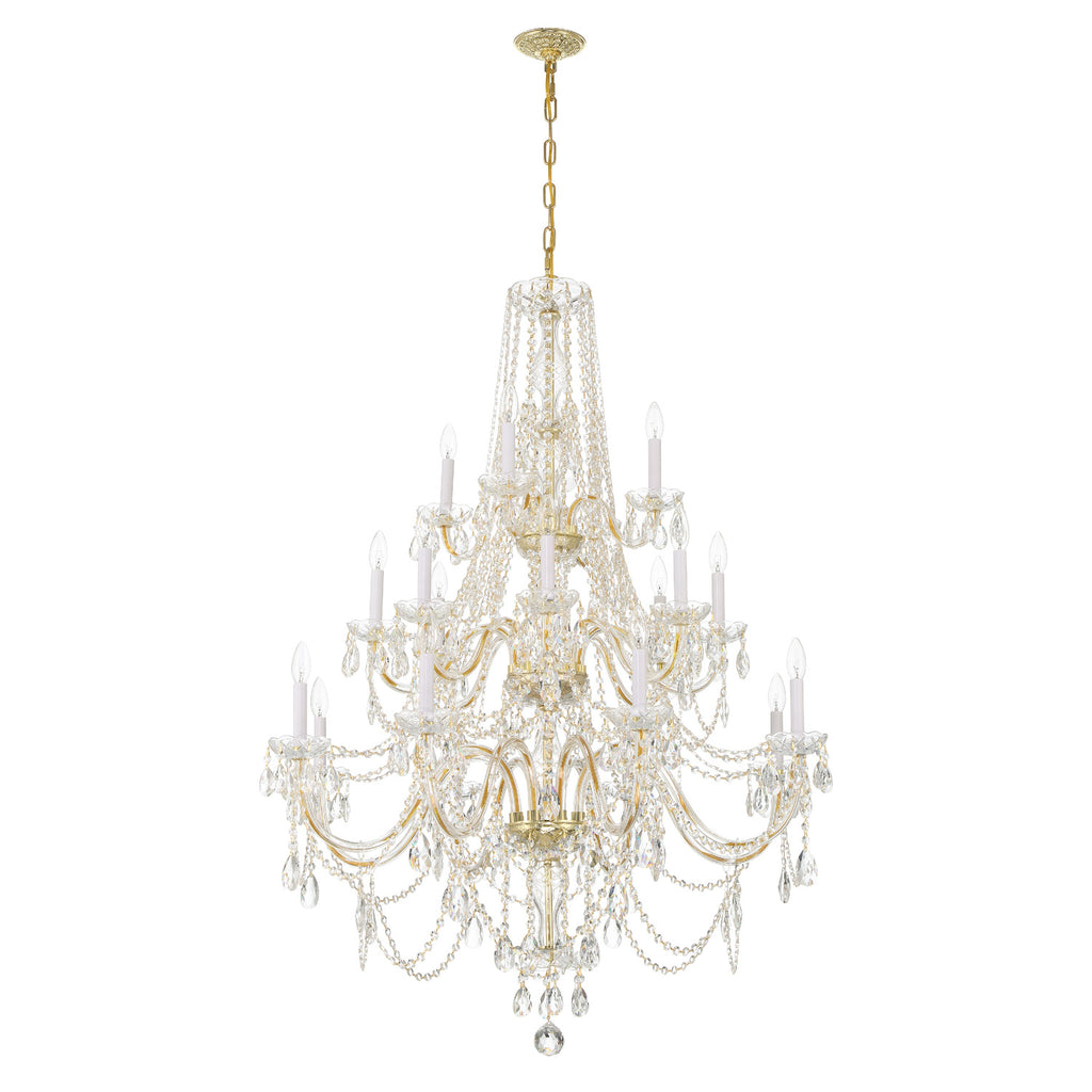 Crystorama Traditional Crystal 38'' Chandelier in Polished Brass - Additional View