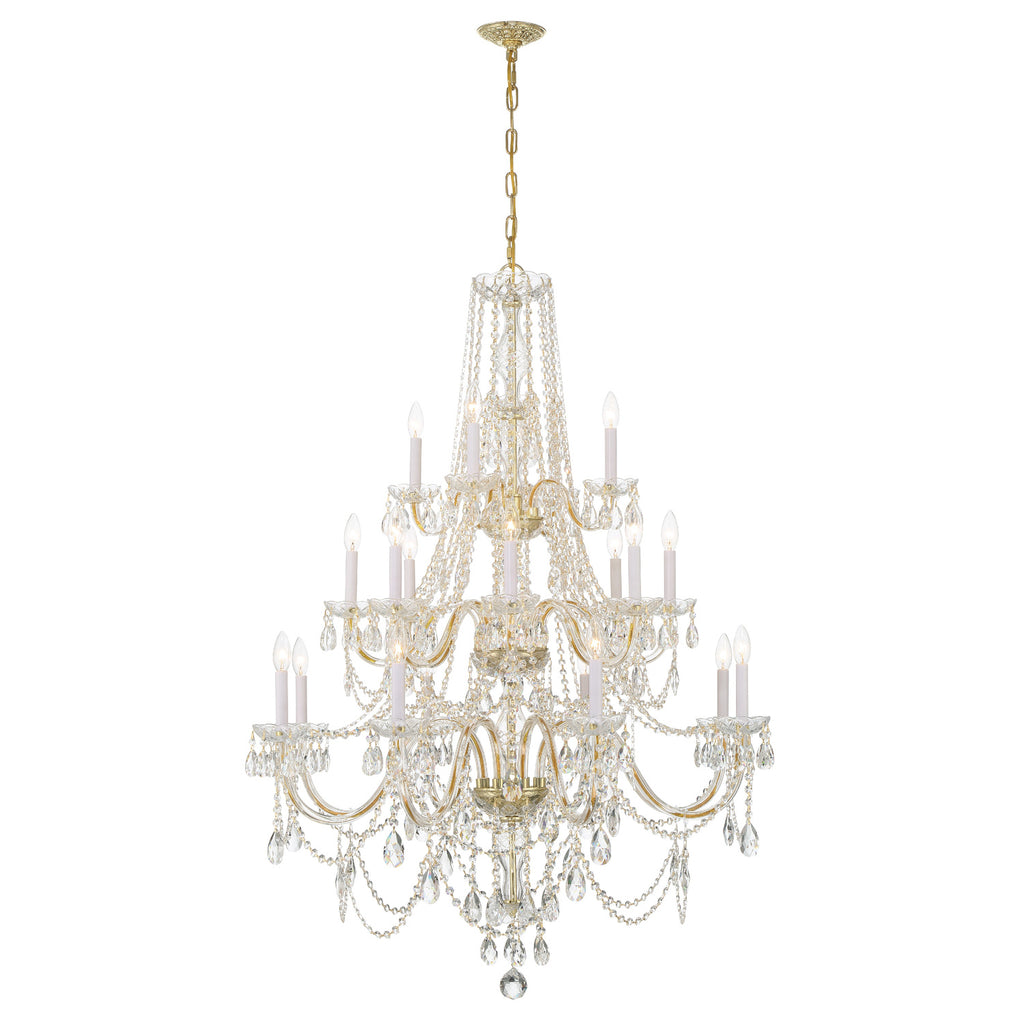 Crystorama Traditional Crystal 38'' Chandelier in Polished Brass - Additional View