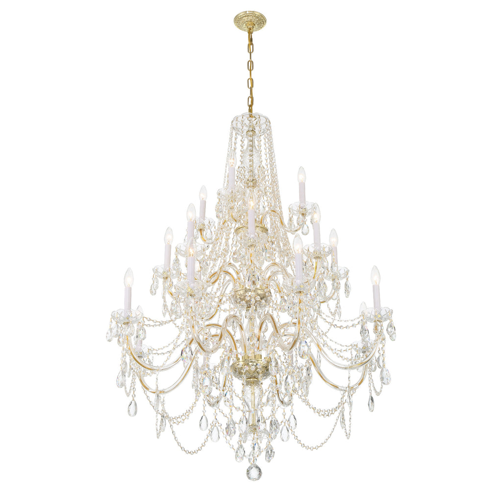 Crystorama Traditional Crystal 38'' Chandelier in Polished Brass - Additional View