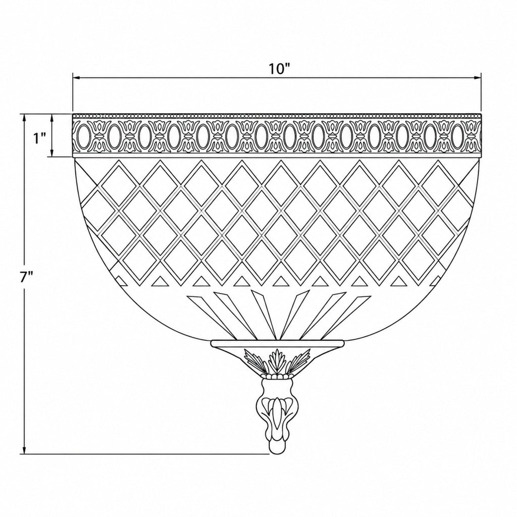 Crystorama Radley 10'' Flush Mount - Product Dimensions