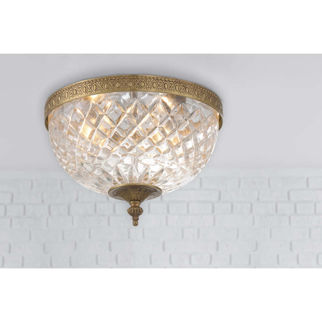 Crystorama Radley 10'' Flush Mount in Olde Brass - Lifestyle View