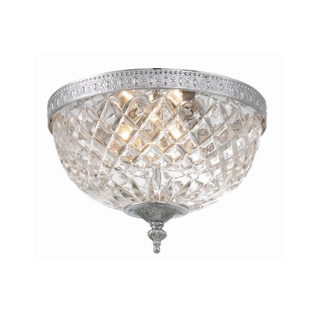 Crystorama Radley 12'' Flush Mount in Polished Chrome - Front View