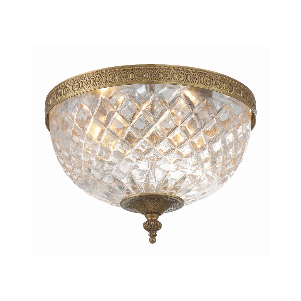 Crystorama Radley 12'' Flush Mount in Olde Brass - Front View