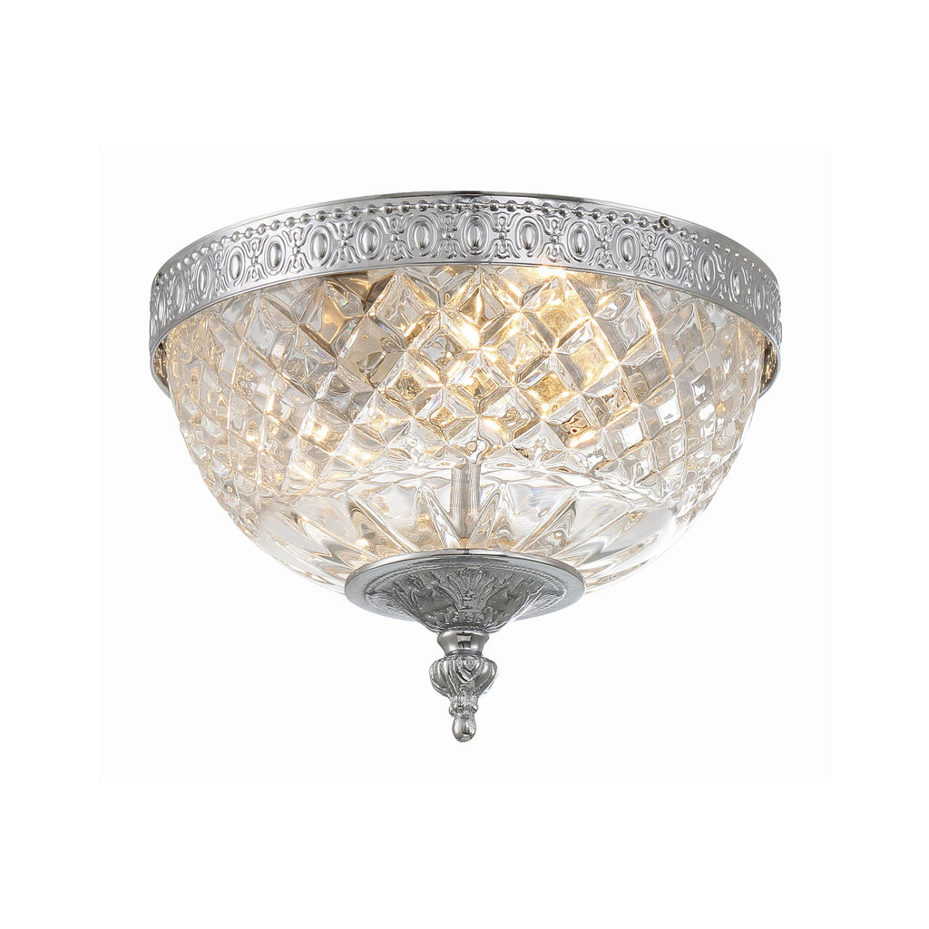 Crystorama Radley 8'' Flush Mount in Polished Chrome - Front View