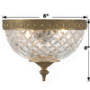 117-8-OB Crystorama 2 Light Flush Mount | Dimensions Image