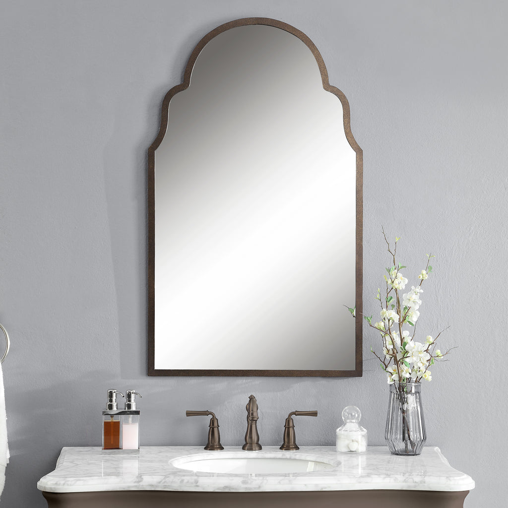 Dark Brown Arch Mirror - Hampton Retreat Luxury Home Decor -  Alternate Image