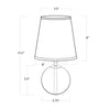 13-1014 Crystal 1 Light Table Lamp | Dimensions Image