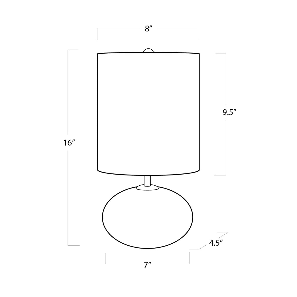 13-1048 Concrete 1 Light Table Lamp | Dimensions Image