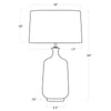 13-1267 Glace 1 Light Table Lamp | Dimensions Image