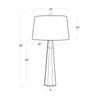 13-1324 Carli 1 Light Table Lamp | Dimensions Image